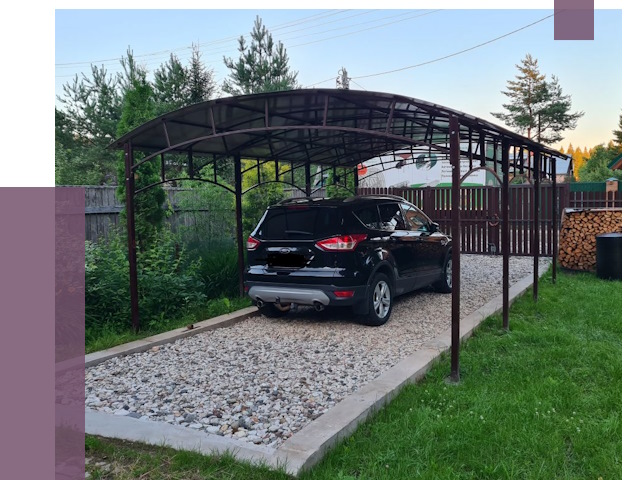 Навесы для автомобиля в Ярцеве от 13074 руб.  | ПРОЛЁТ-Рцв