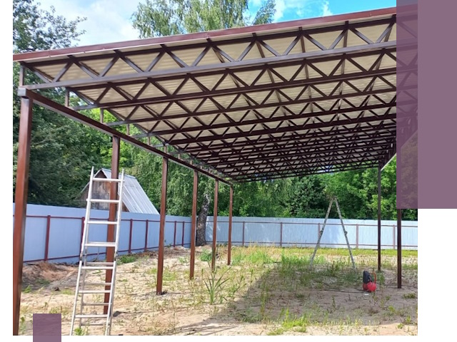 Односкатные навесы под ключ в Ярцеве — изготовление и монтаж