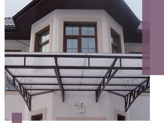 Козырьки из поликарбоната под ключ в Ярцеве