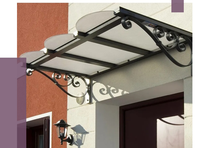 Односкатные козырьки в Ярцеве от 8343 руб.  | ПРОЛЁТ-Рцв